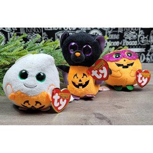 Ty Halloween Treatsie Mystery & Batty Halloweenies Beanie Ornaments NWT